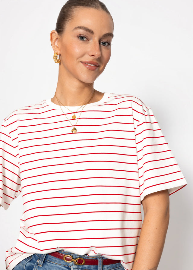 Striped T-shirt - white