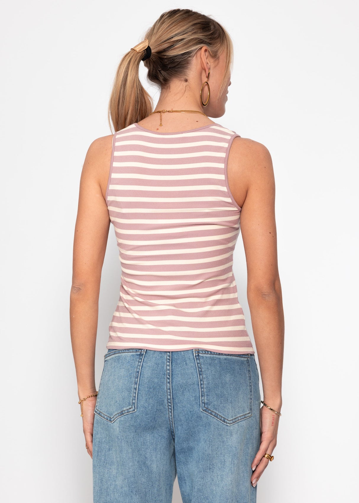 Gestreiftes Tank Top - altrosa-offwhite
