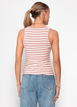 Gestreiftes Tank Top - altrosa-offwhite