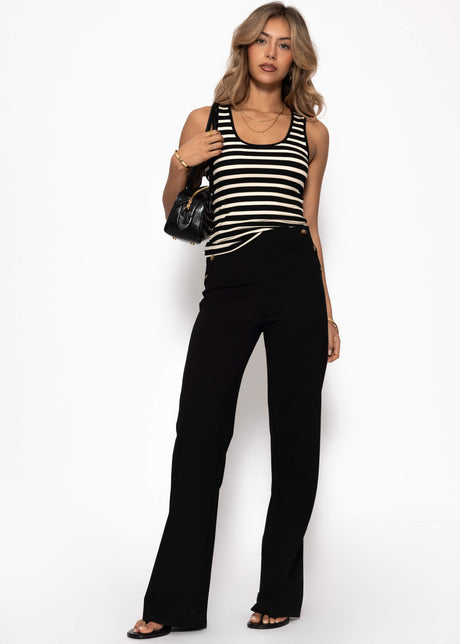 Gestreiftes Tank Top - schwarz-offwhite