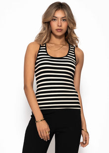 Gestreiftes Tank Top - schwarz-offwhite