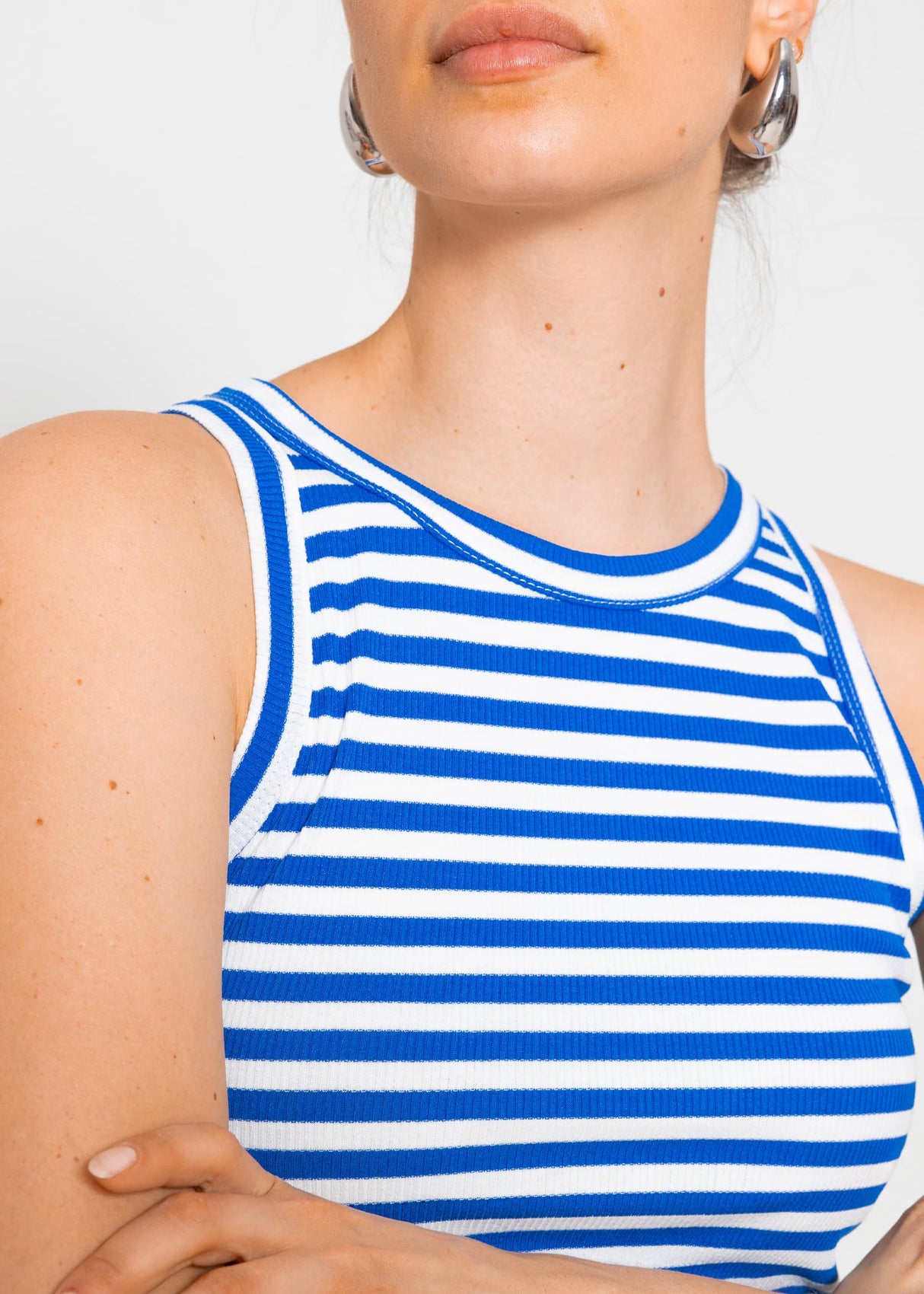 Gestreiftes Top, blau/weiß