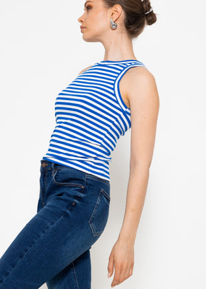 Gestreiftes Top, blau/weiß