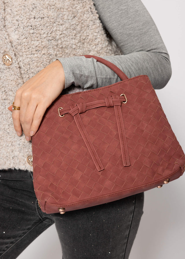 Woven handbag - light brown