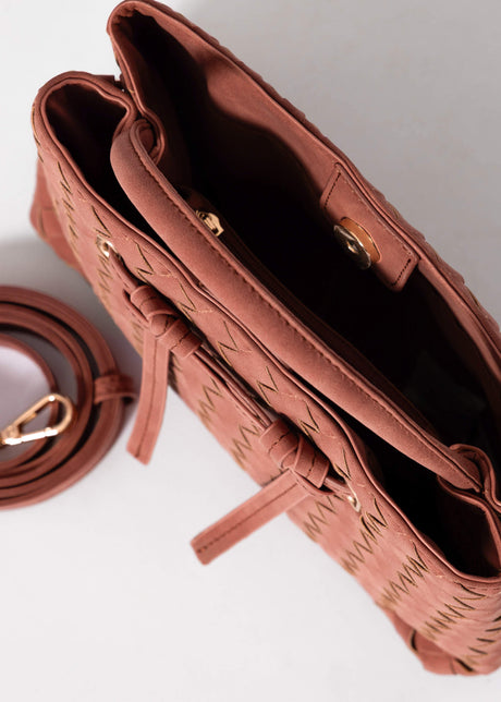 Gewebte Handtasche - mauve