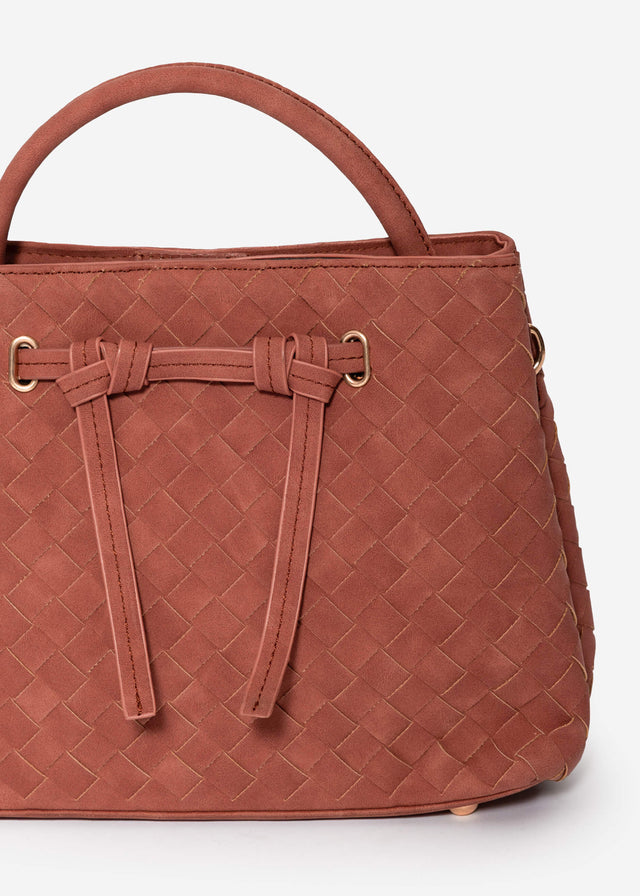 Woven handbag - light brown