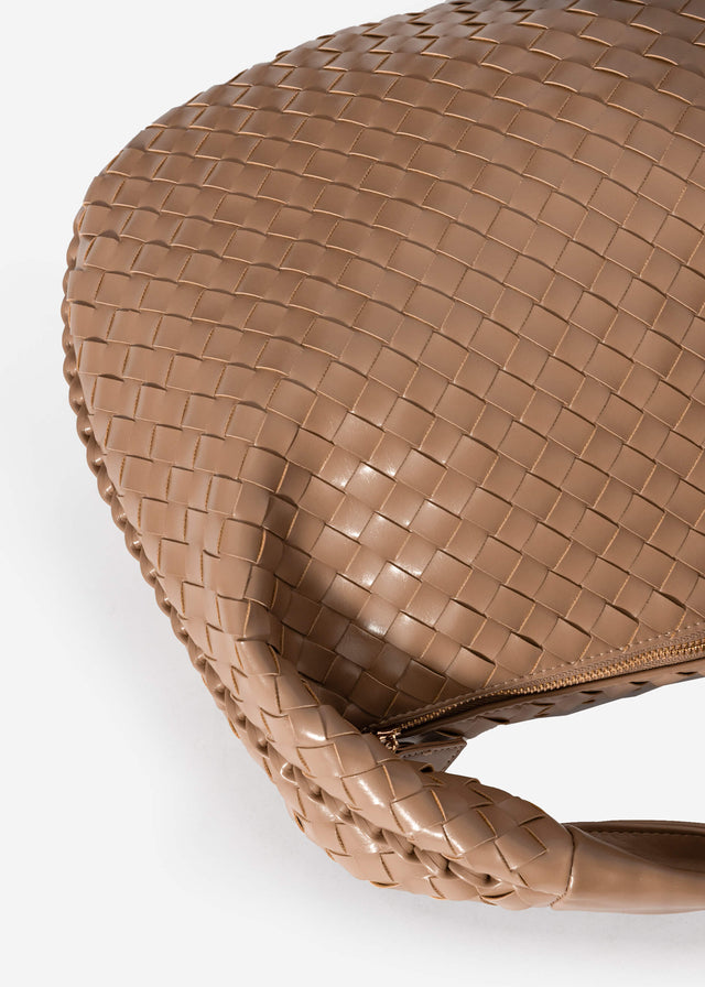 Woven cross-body bag - taupe