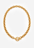 Glieder Halskette mit T-Verschluss - gold