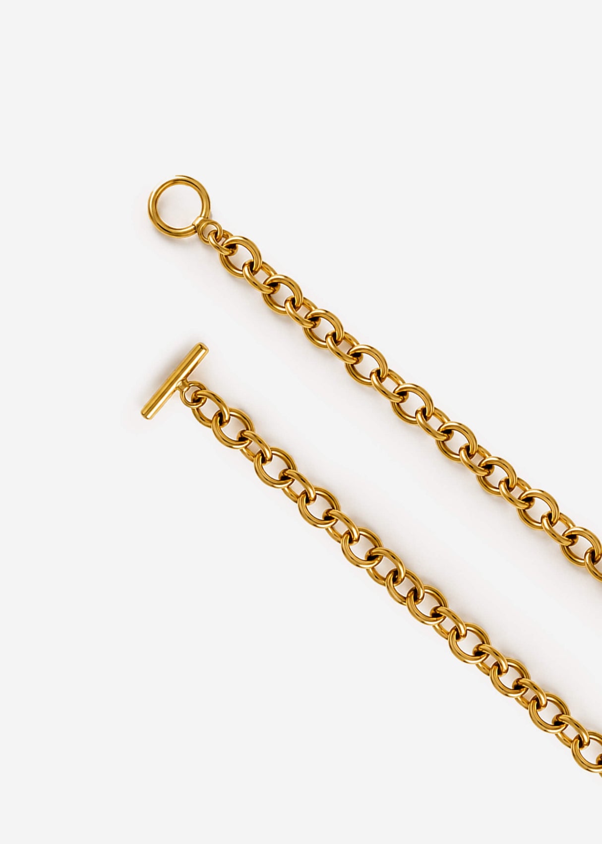 Gliederarmband mit T - Verschluss - gold