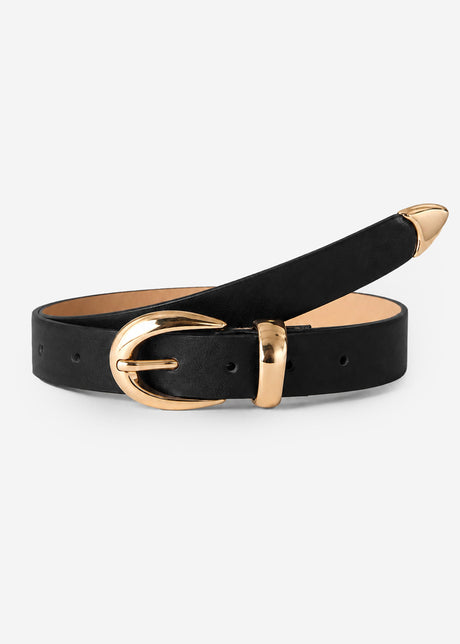 Gürtel mit goldener Metallschnalle - schwarz von SASSYCLASSY