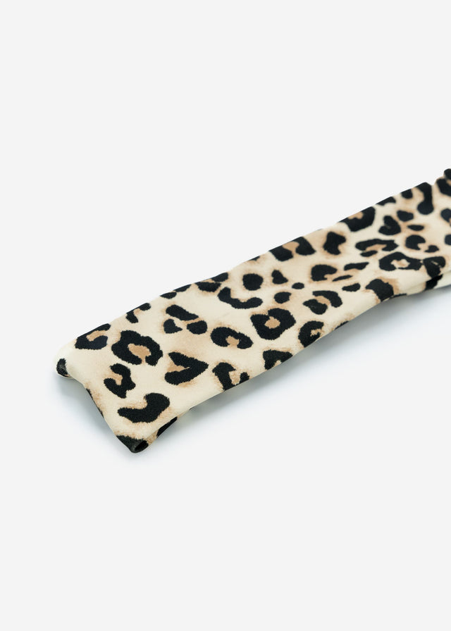 Headband with leopard print - beige