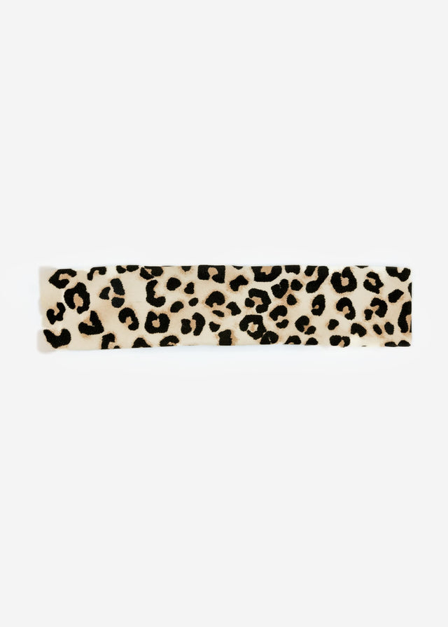 Headband with leopard print - beige