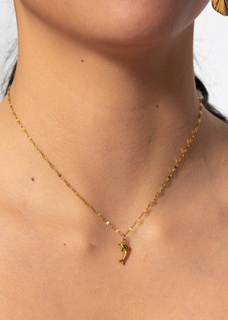 Necklace with dolphin - gold