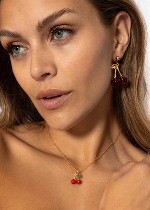 Halskette mit Kirsche - gold