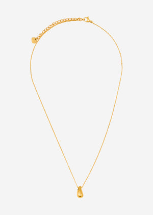Necklace with small drop pendant - gold