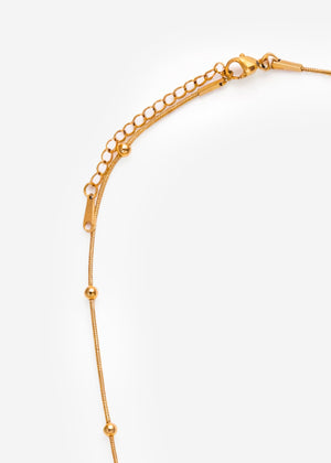 Necklace with beads - gold