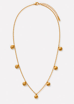 Halskette mit Muscheln - gold