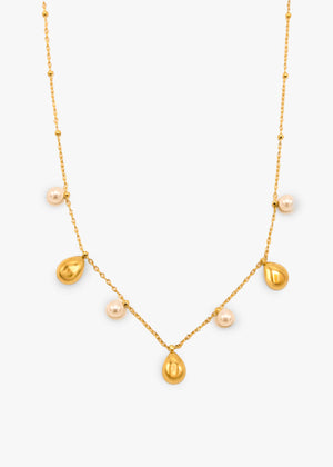 Halskette mit Perlen - gold