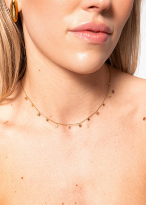 Necklace with stars - gold