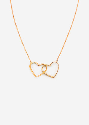 Halskette mit zwei Herzen - gold