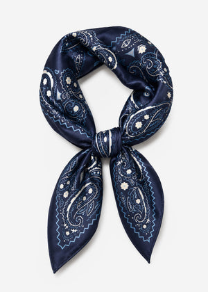 Halstuch mit allover Paisley-Print - dunkelblau