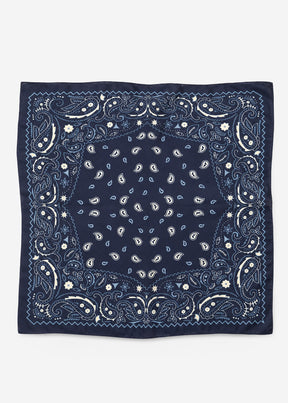 Halstuch mit allover Paisley-Print - dunkelblau