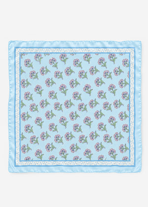Halstuch mit Blümchen-Print - hellblau