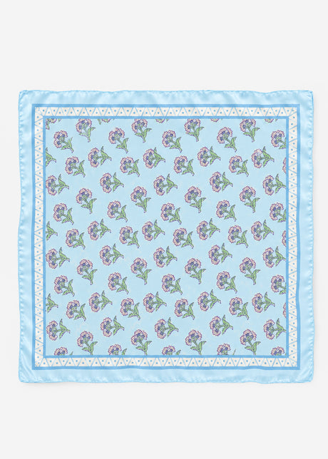 Halstuch mit Blümchen-Print - hellblau von SASSYCLASSY