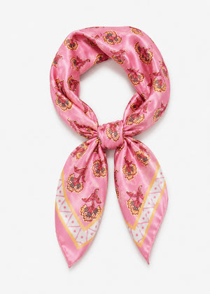 Halstuch mit Blümchen-Print - rosa