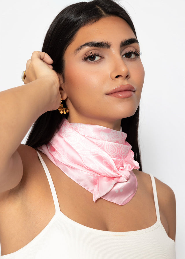 Neckerchief with floral print - rose