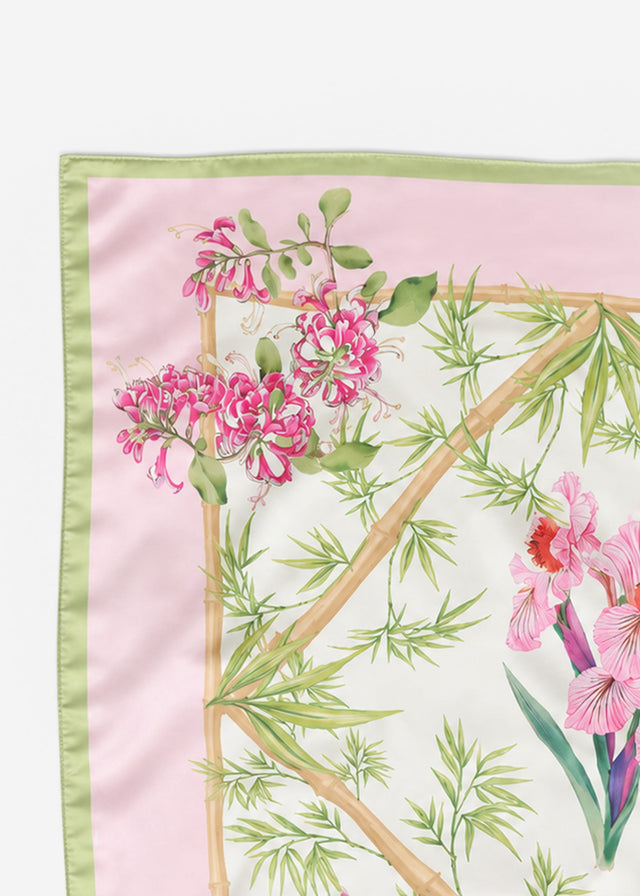 Neckerchief with floral print - rose