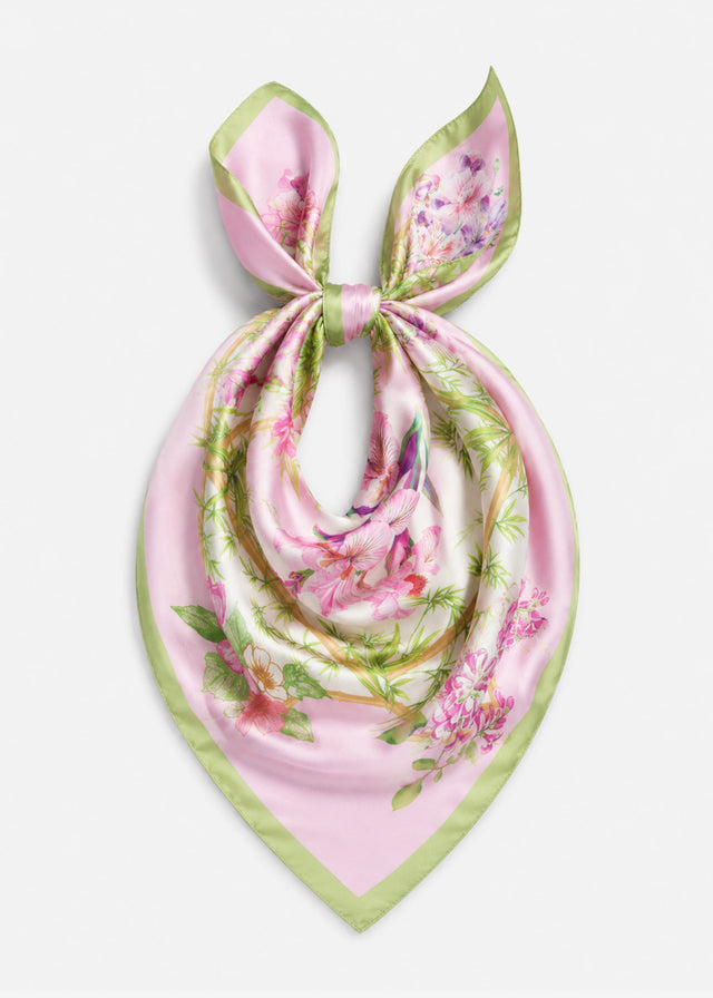 Neckerchief with floral print - rose