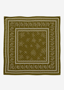 Halstuch mit Blumenbordüre - khaki