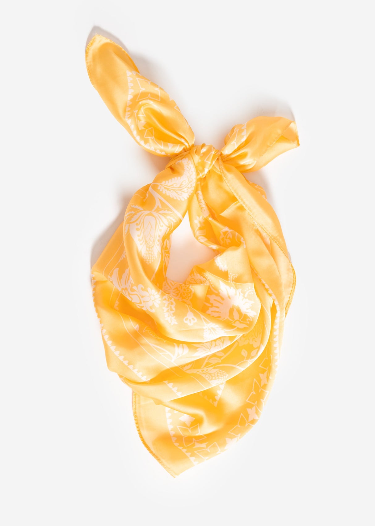 Scarf with floral pattern - yellow