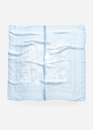 Halstuch mit Blumenmuster - hellblau