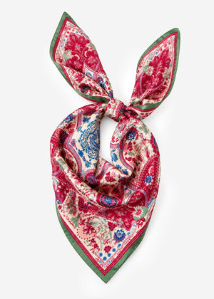Halstuch mit floralem Paisley-Muster - rosa