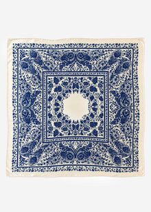 Halstuch mit Paisley- und Blumenmuster - blau