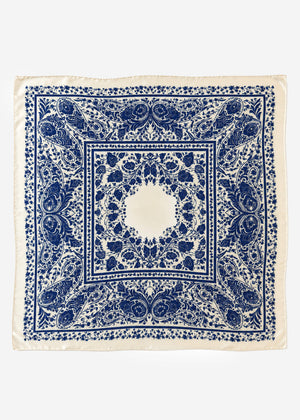 Halstuch mit floraler Musterung - blau