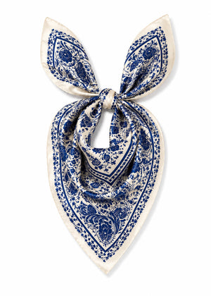 Halstuch mit floraler Musterung - blau