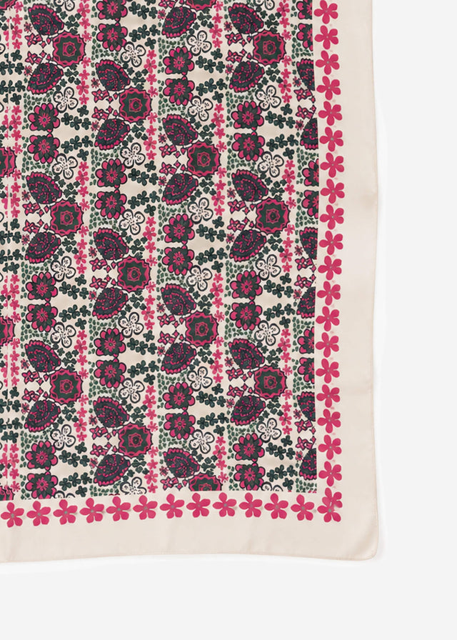 Neckerchief with floral pattern - pink