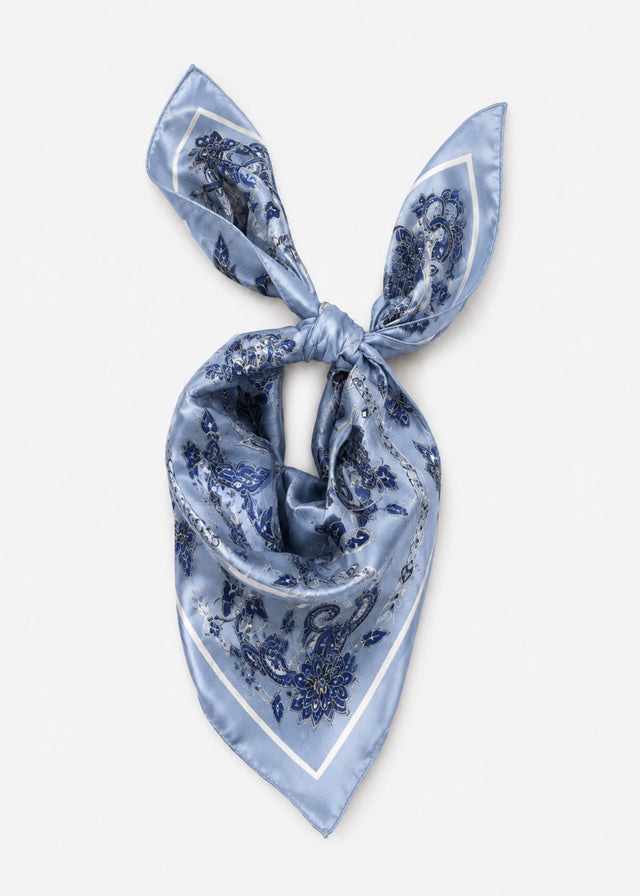 Neckerchief with geometric ornament print - blue