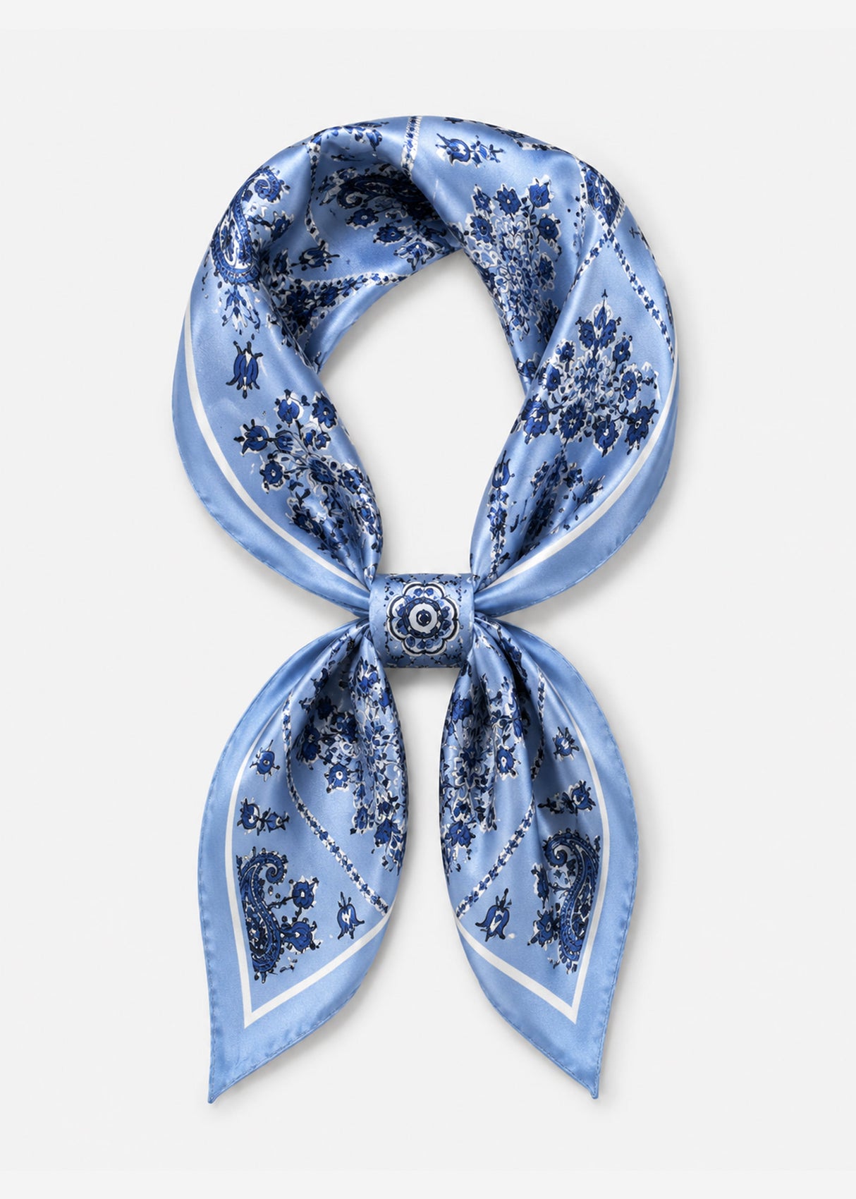 Halstuch mit geometrischem Ornament-Print  - blau