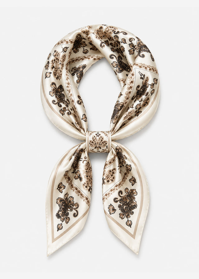 Halstuch mit geometrischem Ornament-Print - beige