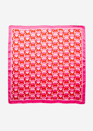 Scarf with heart print - pink