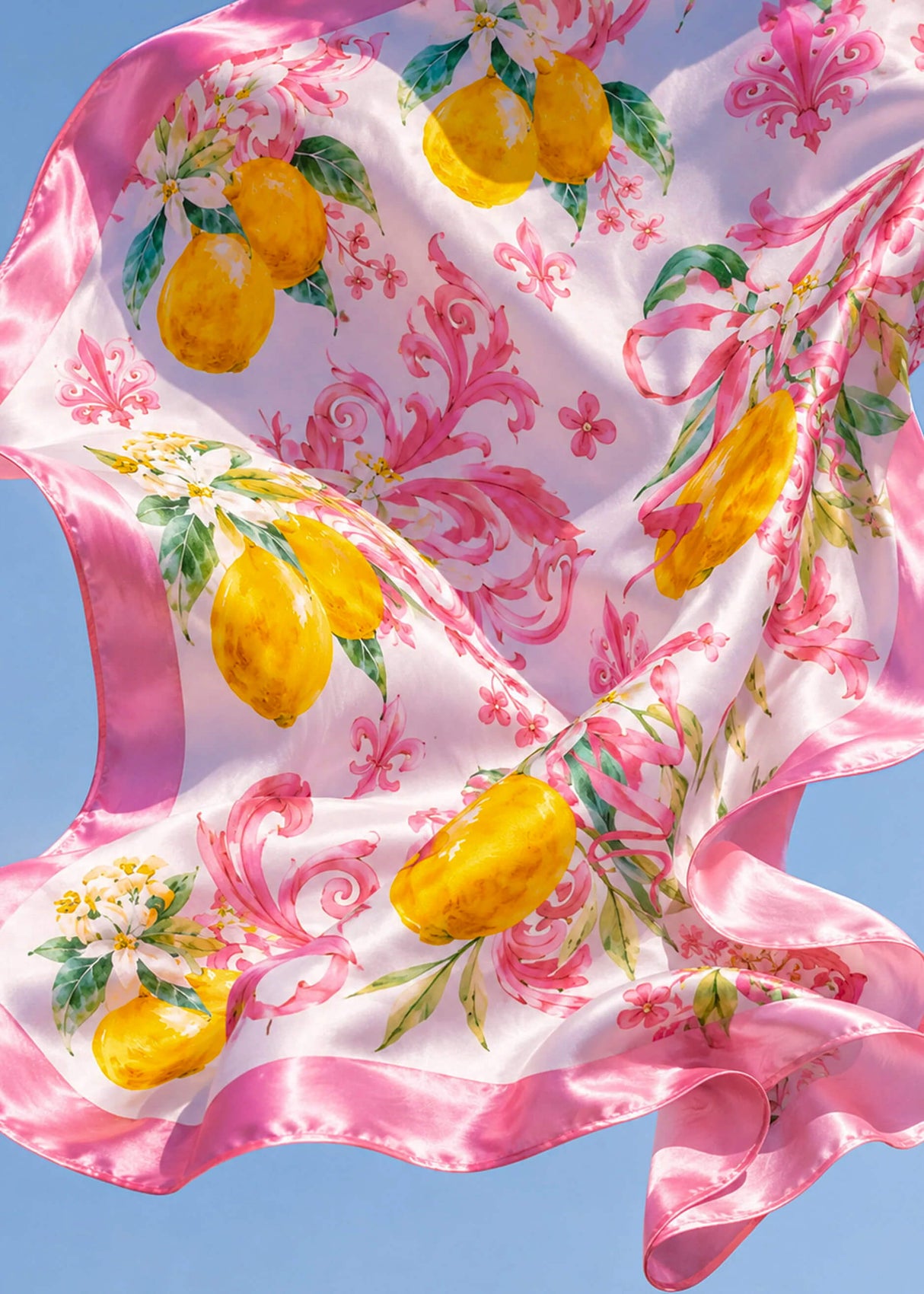 Halstuch mit Lemon-Print - rosa