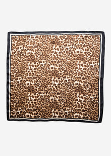 Halstuch mit Leoparden Muster - beige