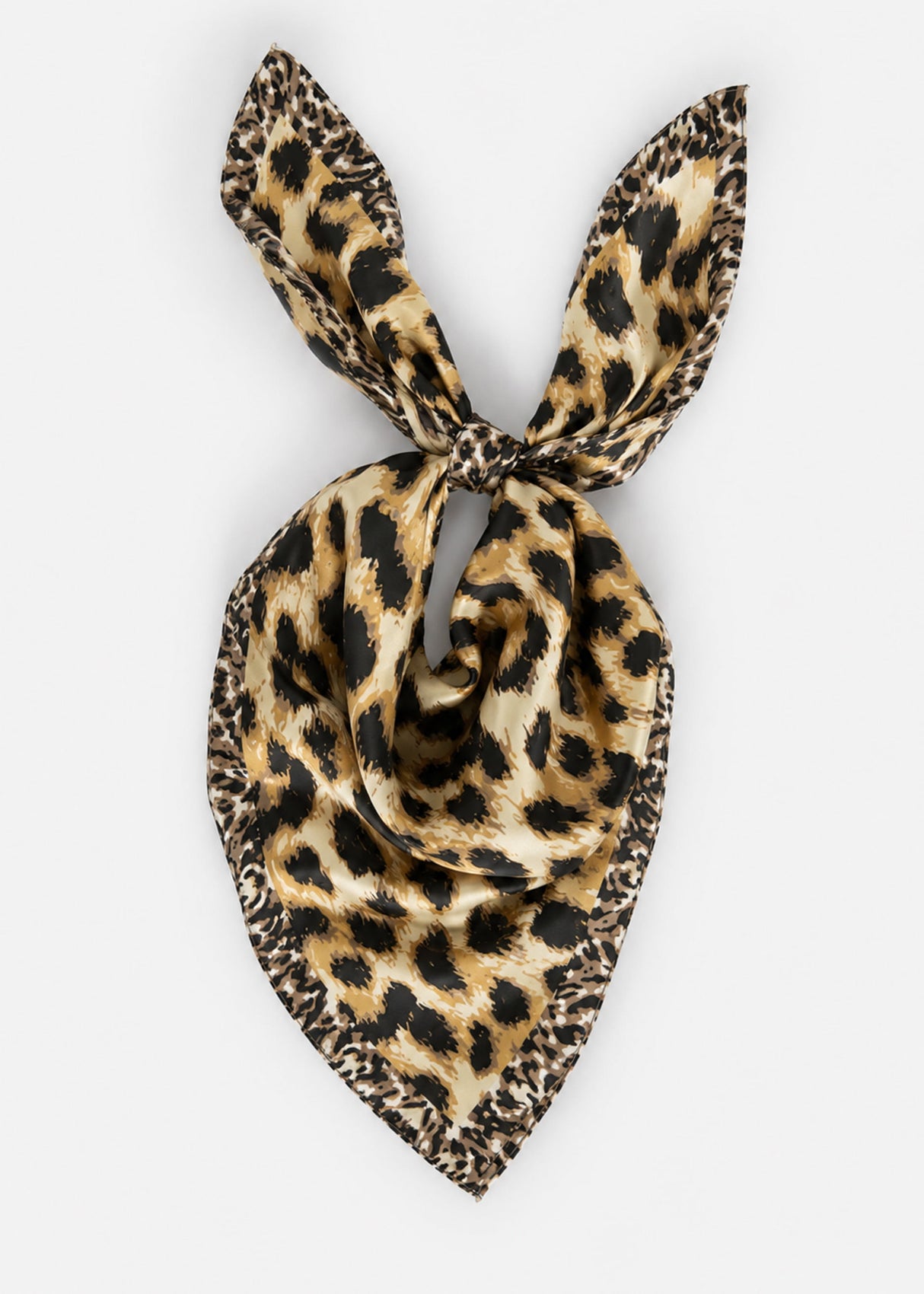 Halstuch mit Leoparden-Print - hellbeige