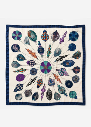 Halstuch mit Ornament-Muster - blau