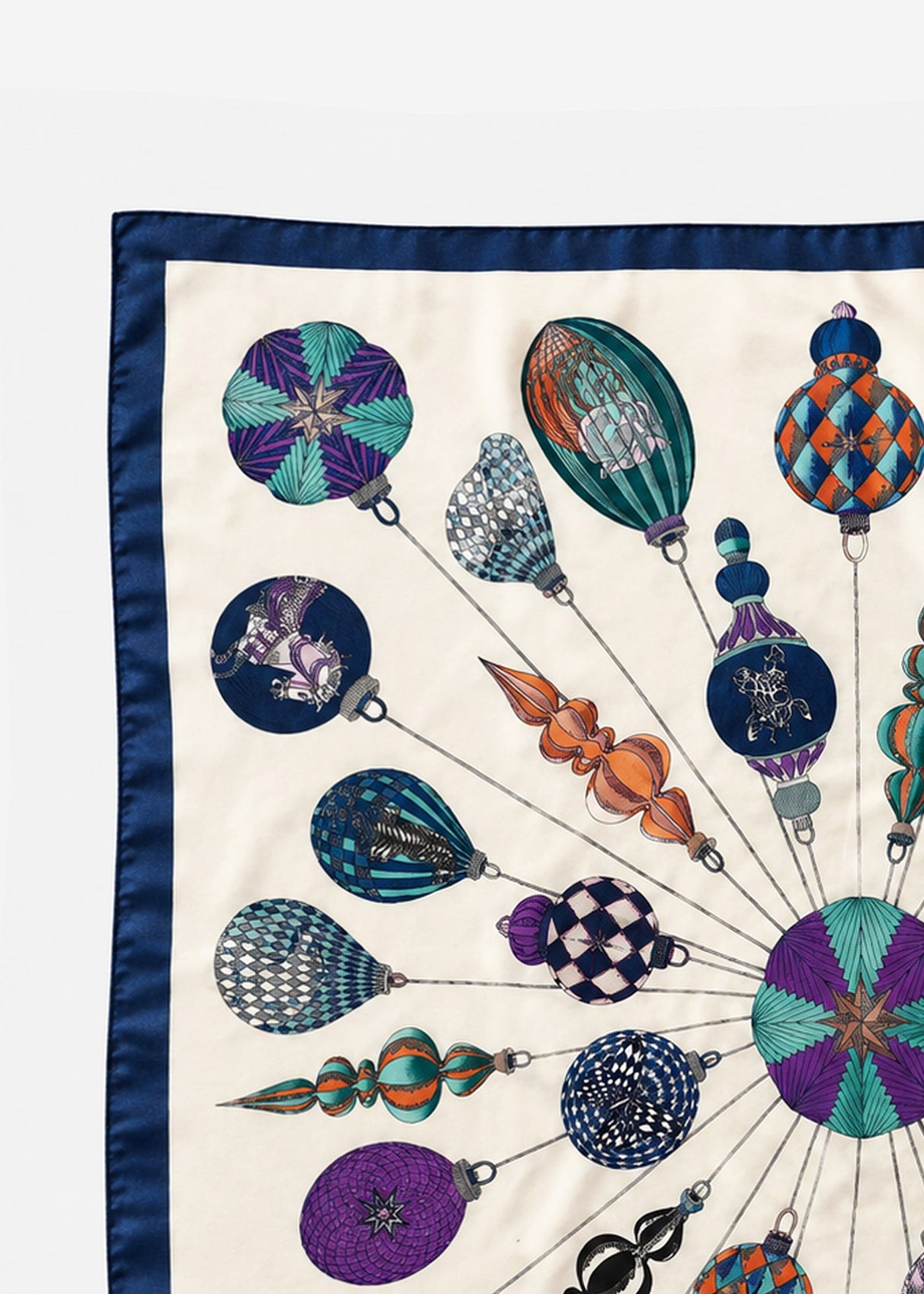 Halstuch mit Ornament-Muster - blau
