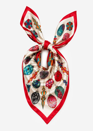 Halstuch mit Ornament-Muster - rot